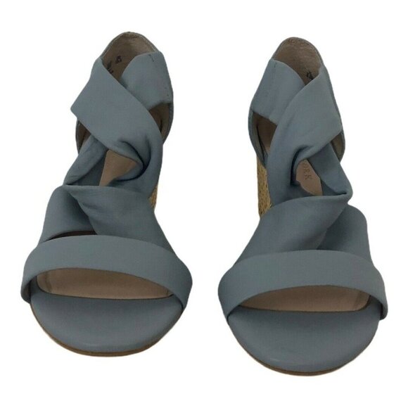 Preston & York Womens Size 6.5 Blue Marcia Raffia Wrapped Wedges - Picture 2 of 7
